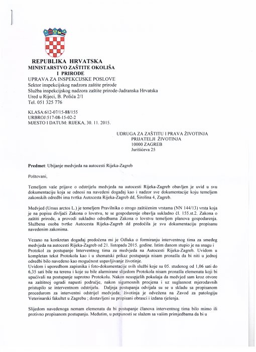 Odgovor inspekcije za�tite prirode od 30. 11. 2015. [ 568.74 Kb ]