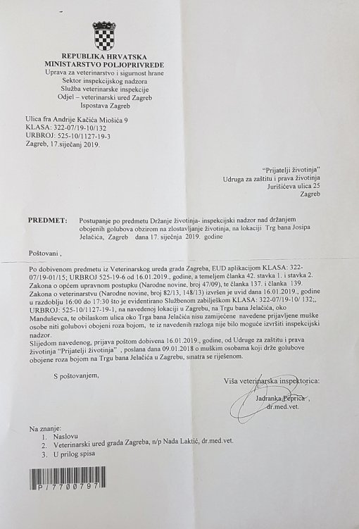 Odgovor veterinarske inspekcije - rozi golubovi [ 496.48 Kb ]