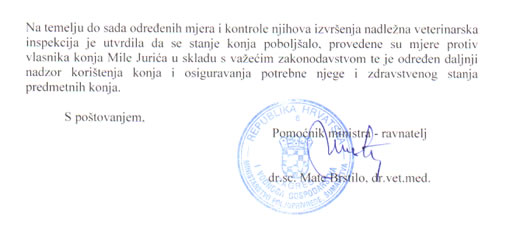 Odgovor Ministarstva poljoprivrede, šumarstva i vodnoga gospodarstva Odgovor Ministarstva poljoprivrede, šumarstva i vodnoga gospodarstva