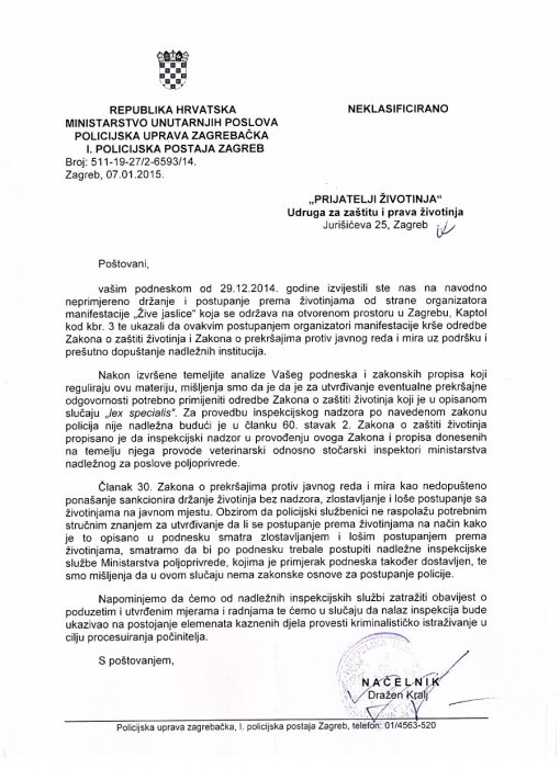 Odgovor iz 1. policijske postaje Zagreb [ 260.72 Kb ]